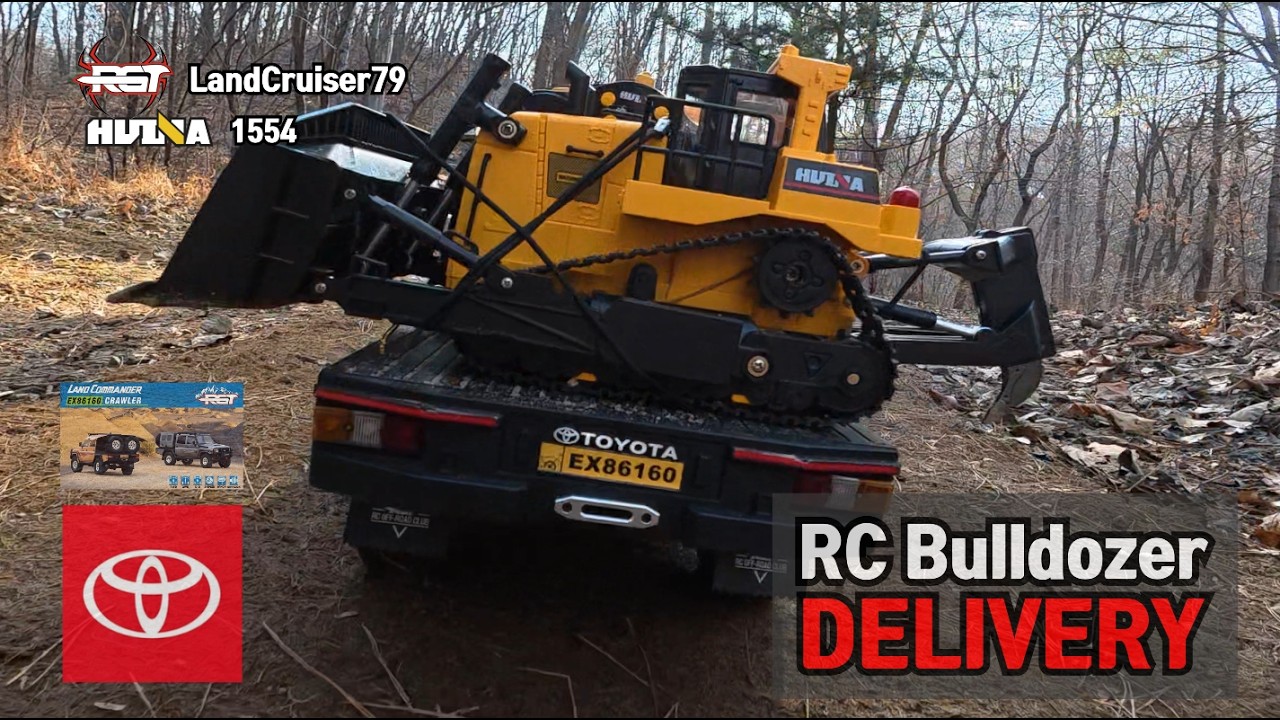 RGT LC79 + Huina 1554 : Toyota LandCruiser and RC Bulldozer