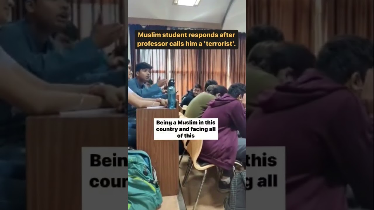 A student's video went viral after he stood up to his professor who jokingly called him a terrorist.