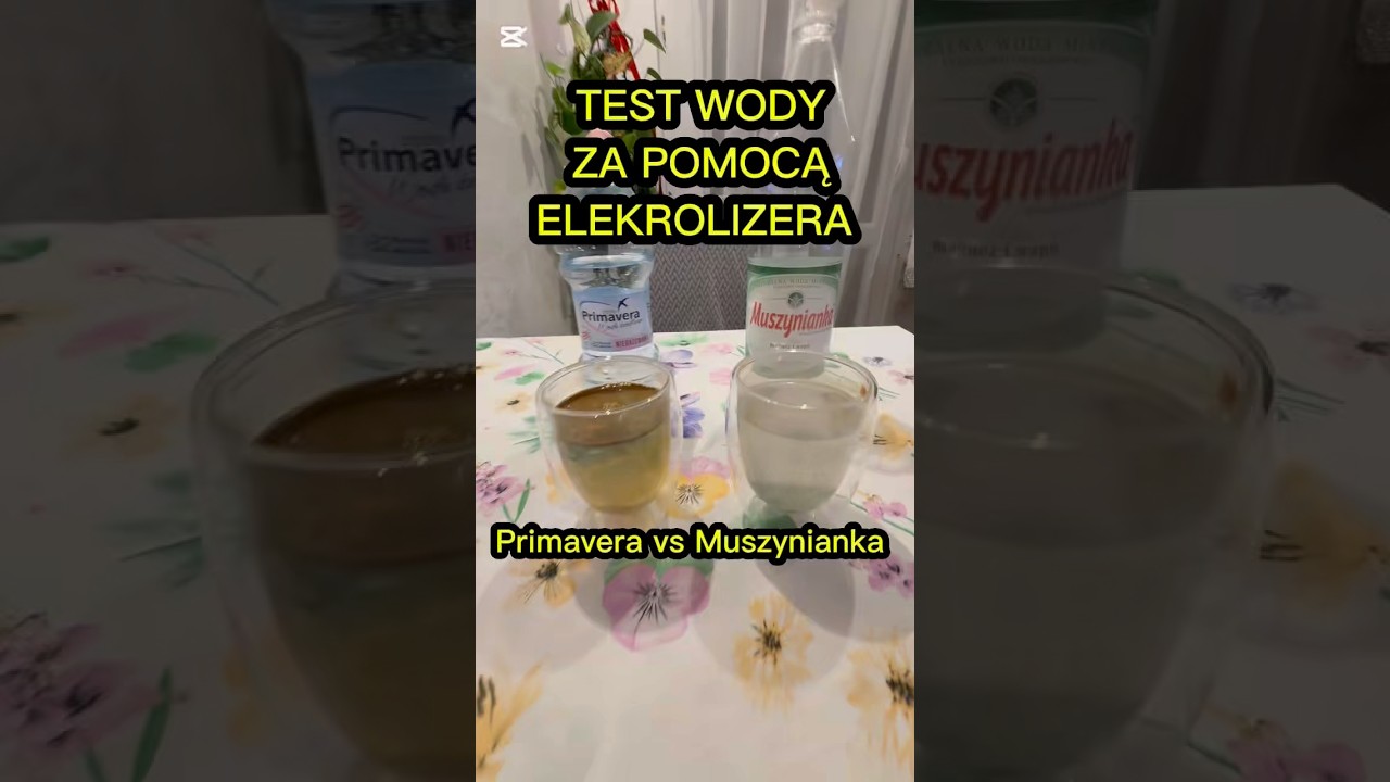 Test wody za pomocą Elektrolizera. Primavera vs Muszynianka #test #Elektrolizer #Primavera #Muszynia