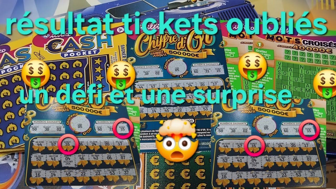 Grattage FDJ❤️💖 ticket oublié chiffre d'or mots croisés cash pocket cash et une surprise💖❤️