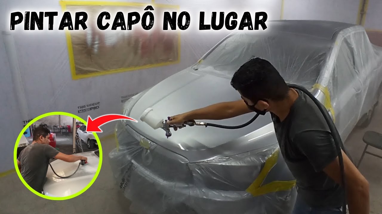Como PINTAR um CAPÔ QUEIMADO de sol no lugar SEM TIRAR do carro e alongando nos para lamas