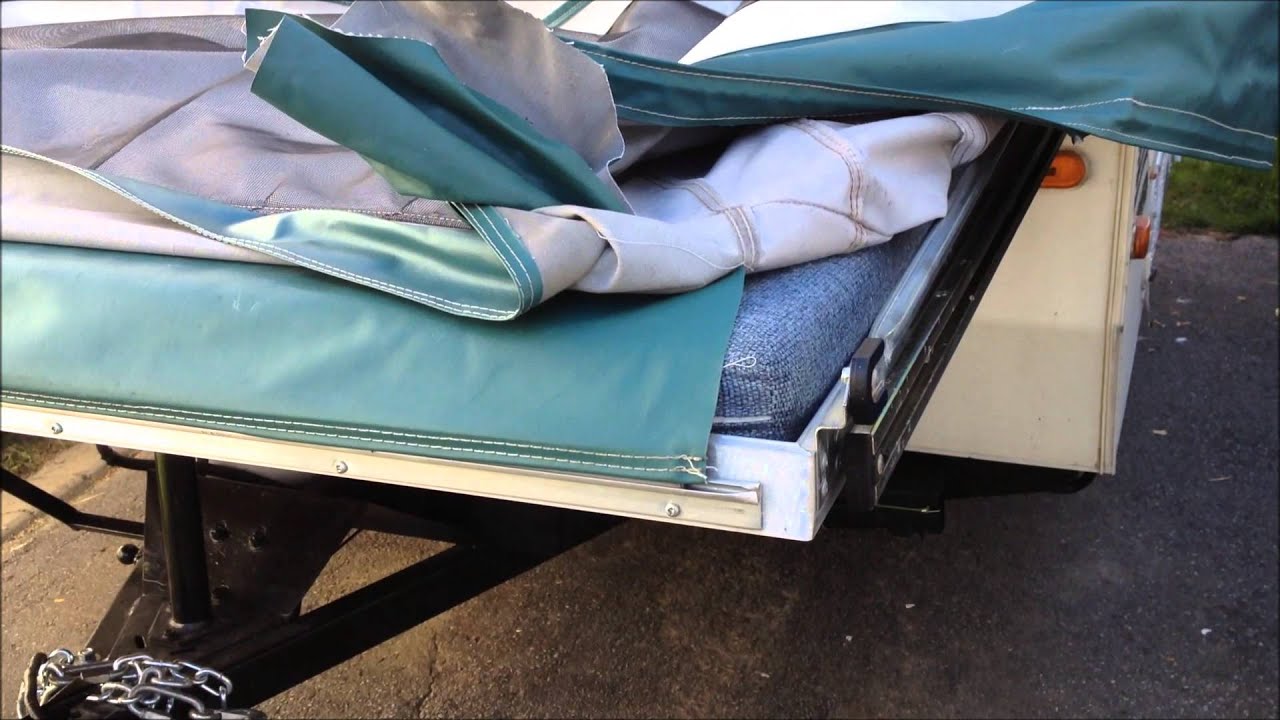 Popup Camper tent trailer Canvas Vinyl repair and removal/install: Part 1/2
