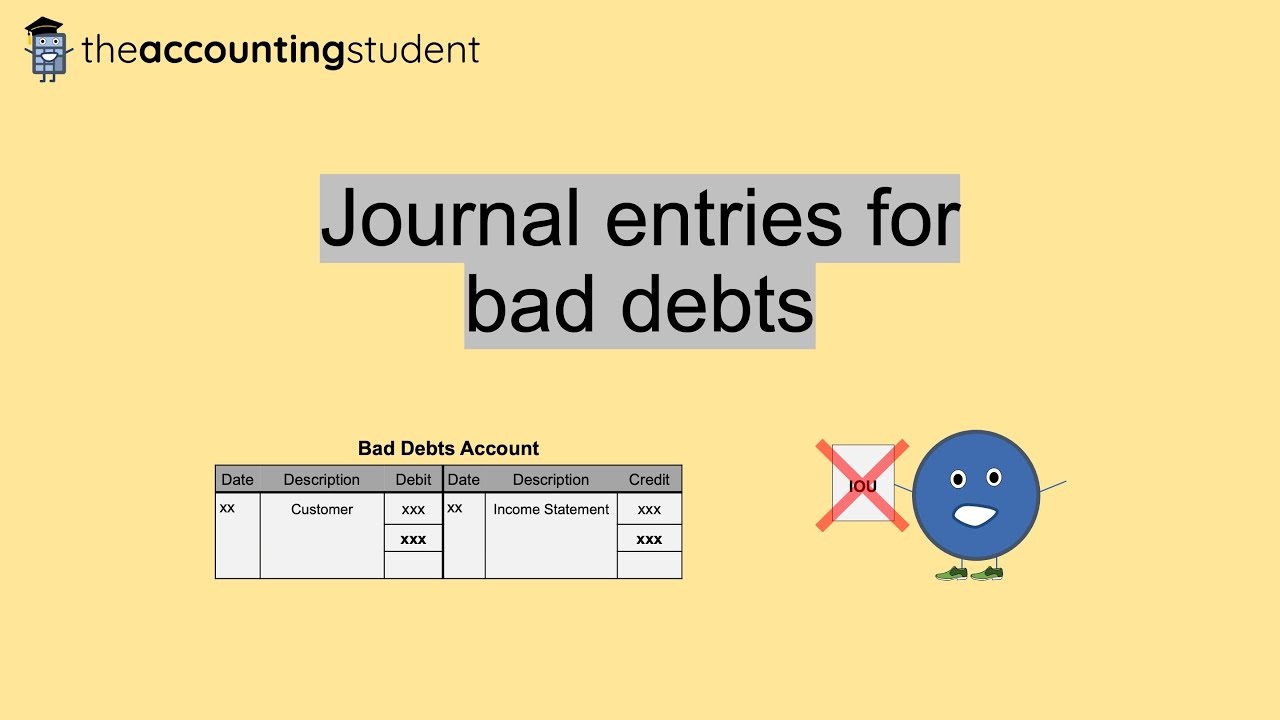 Journal entries for bad debts (How to record bad debts in accounting)