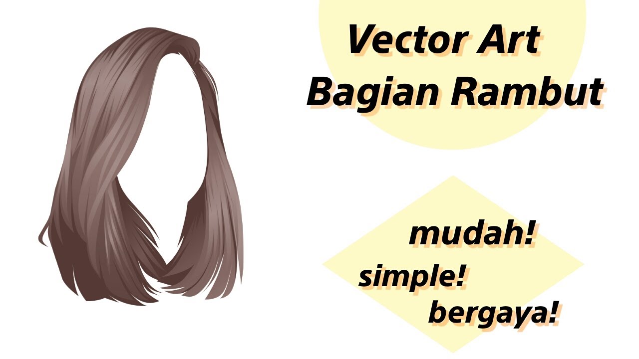Tutorial Vector Art Rambut simple | Infinite Design