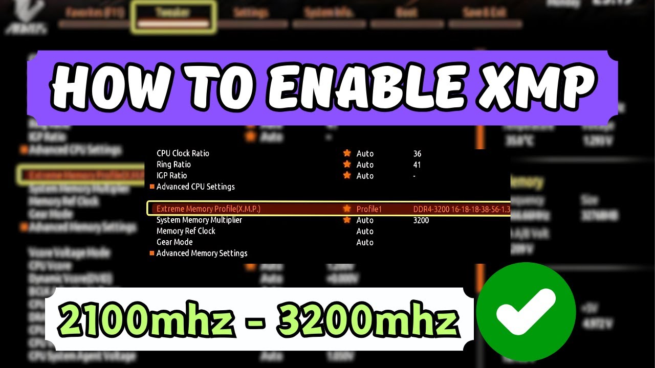 Как включить XMP на материнской плате Gigabyte | Увеличьте частоту оперативной памяти до 3200 МГц...
