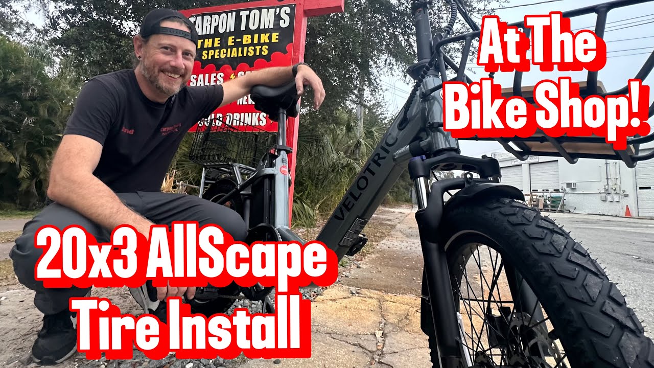 Velotric | Fold 1 | Installing 20x3 AllScape Tires & Front Basket at the e-Bike Shop!