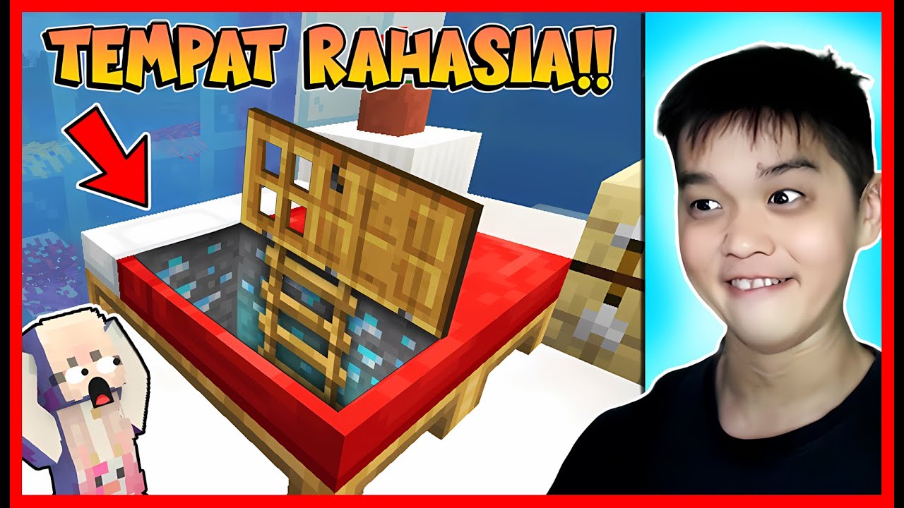 CHALLENGE BANGUN RUANG RAHASIA !! TAPI ATUN PAKAI CHEAT PRANK SI MOMON   !! Feat @MOOMOO Minecraft
