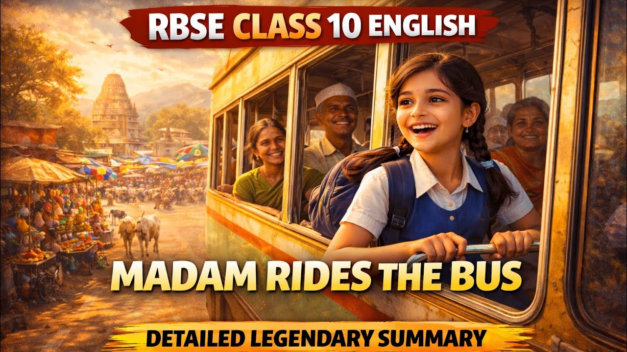 Class 10 English: Madam Rides The Bus (One Shot) 📖 | RBSE 2026 | Full Summary in 5 Min! 🚀