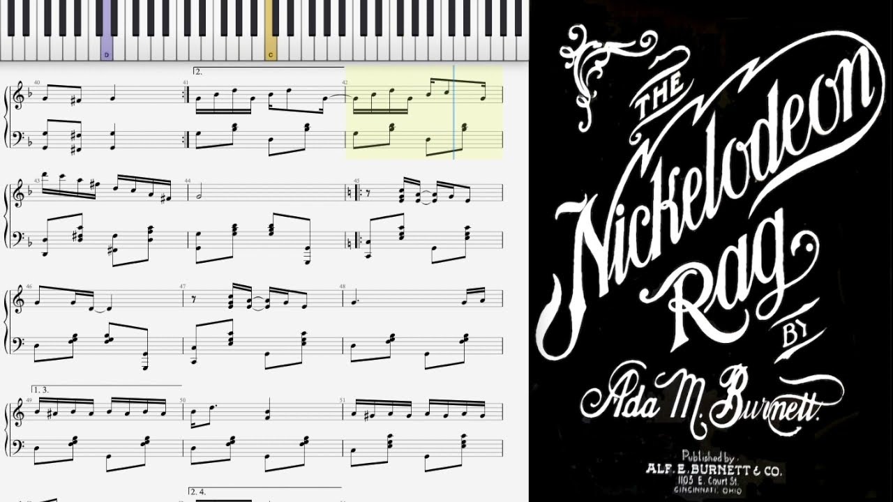 The Nickelodeon Rag by Ada Burnett (1908, Ragtime piano)