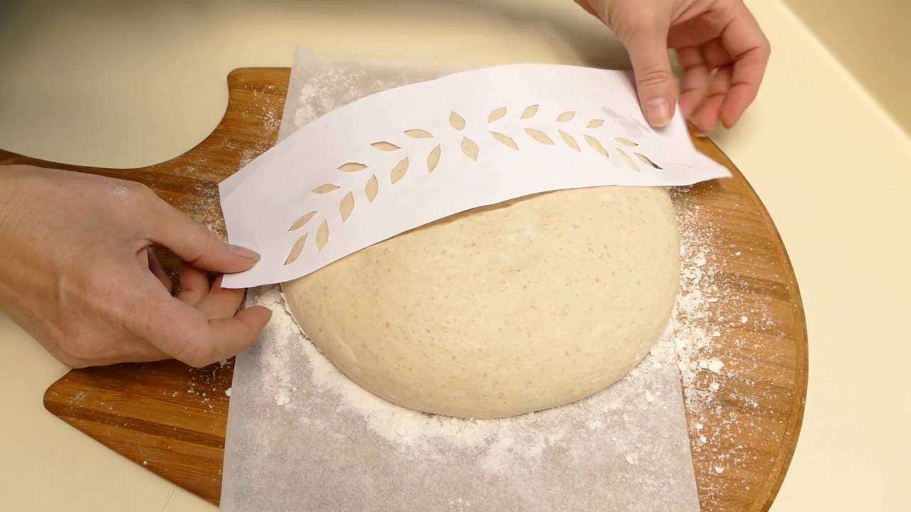 Baking Bread with Stencils for a Crust Treatment