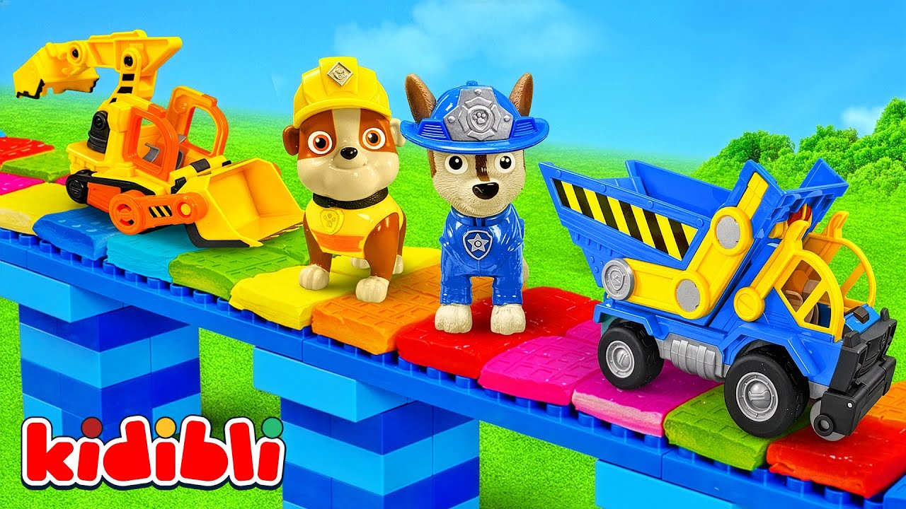 Paw Patrol Construction Adventure | Toys for Toddlers 🚧 Toy Vehicles for Kids | Kidibli