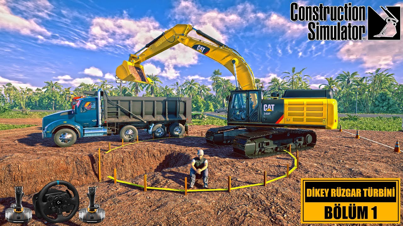 Construction Simulator 2022 Dikey Rüzgar Türbini Bölüm 1 - Tek Bölümde Türbini Ayağa Kaldırıyoruz