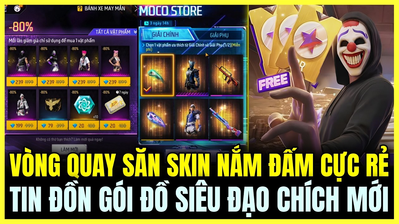 REVIEW VÒNG QUAY SĂN NẮM ĐẤM SIÊU RẺ VÀ BÁNH XE NHÂN PHẨM MỚI, ĐỒ SIÊU ĐẠO CHÍCH MỚI? | Free Fire