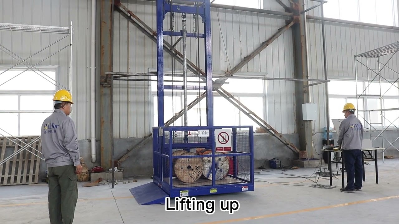 Himor 500kg small goods lift cargo lift for US customer loading test