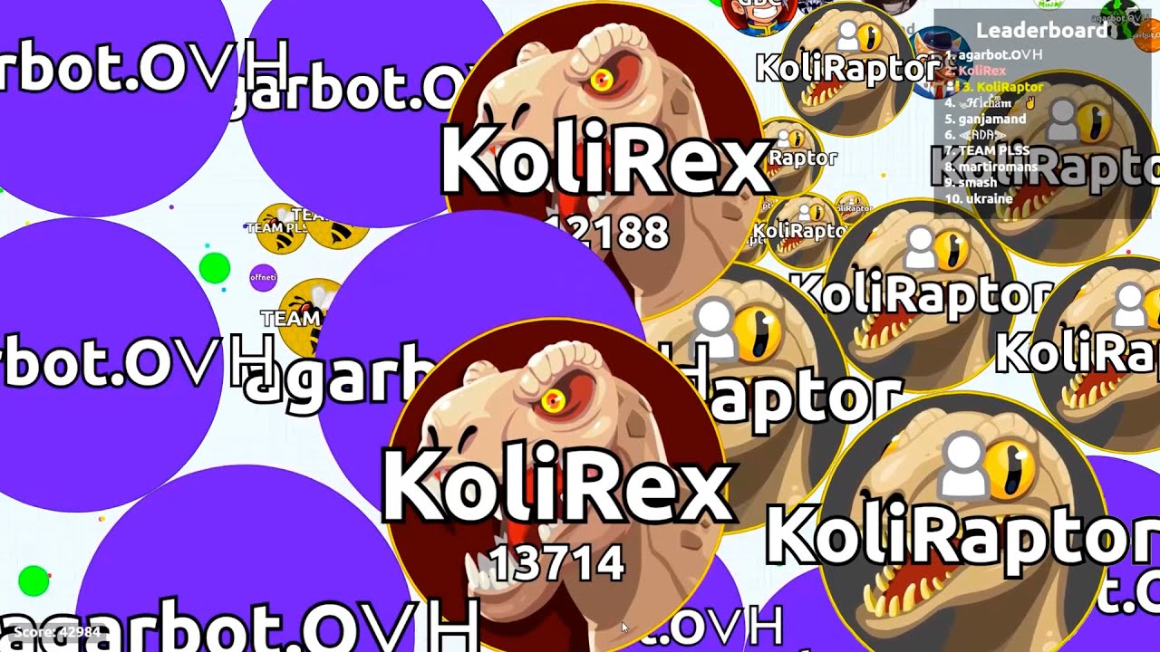 Agar.io KoliRex & KoliRaptor 🦖 Insane Duo Gameplay