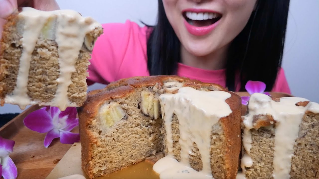 BANANA CAKE เค้กกล้วยหอม (SOFT ASMR EATING SOUNDS) LIGHT WHISPERS | SAS-ASMR