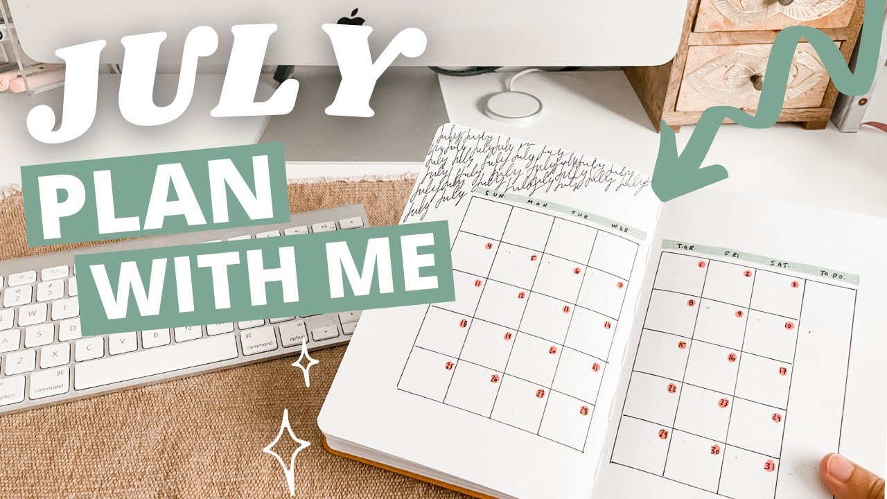 Bullet Journal JULY PLAN WITH ME 2021 | spending tracker & summer spreads
