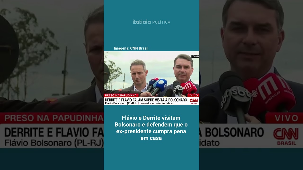 FL&Aacute;VIO E DERRITE VISITAM BOLSONARO NA PAPUDINHA E DEFENDEM QUE O EX-PRESIDENTE CUMPRA PENA EM CASA