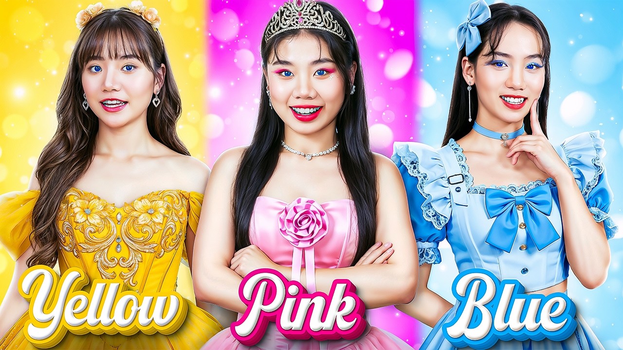 Розовая Против Жёлтой Против Синей Девушки На Балу! Мы Стали Принцессами Диснея!