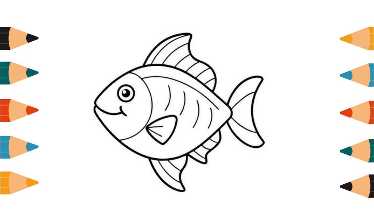 How to draw fish and color rainbow fun for kids 🎨