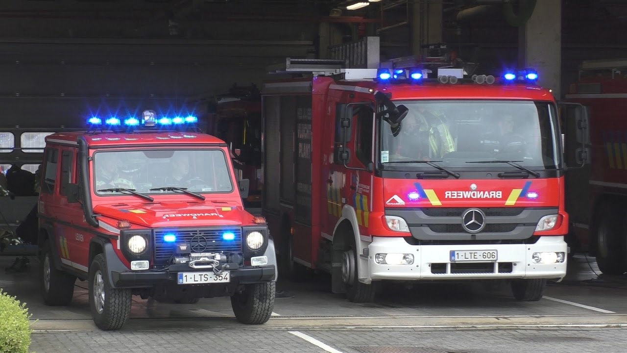 Commandant, Autopomp & Ladderwagen Brandweer Leuven naar een Automatische Brandmelding in Kessel-Lo