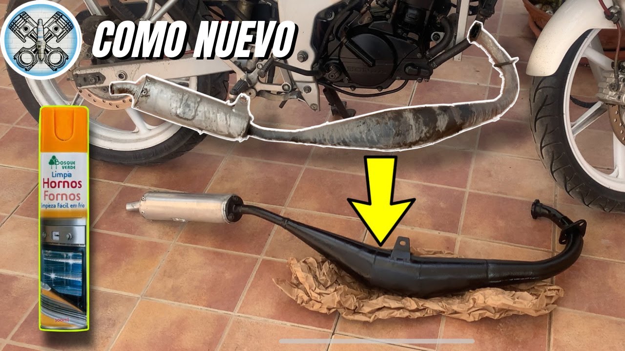 TRUCO: cómo limpiar el tubo de escape de moto 2 tiempos en casa con espuma limpiahornos