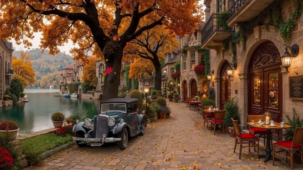 Cozy Coffee Shop Ambience at September Fall Morning 🍂 Smooth Piano Jazz Music for Working