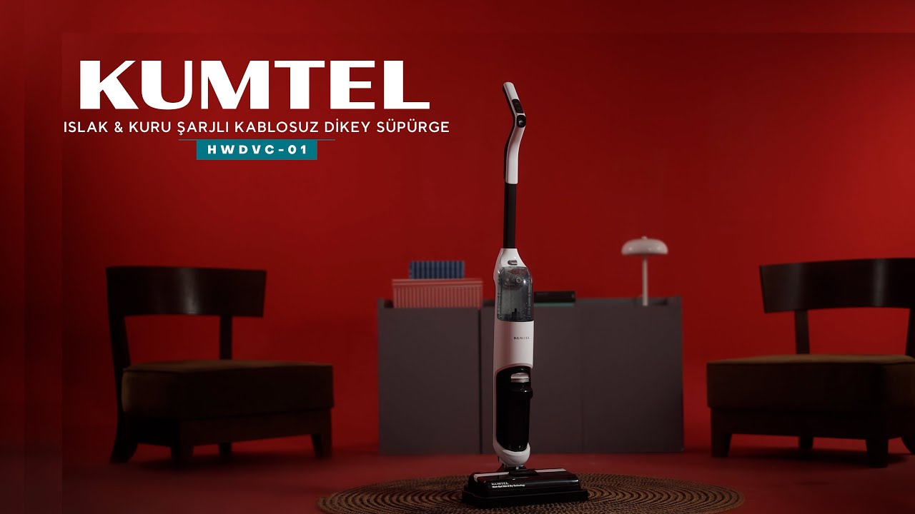 Kumtel Islak & Kuru Şarjlı Kablosuz Dikey S&uuml;p&uuml;rge HWDVC-01