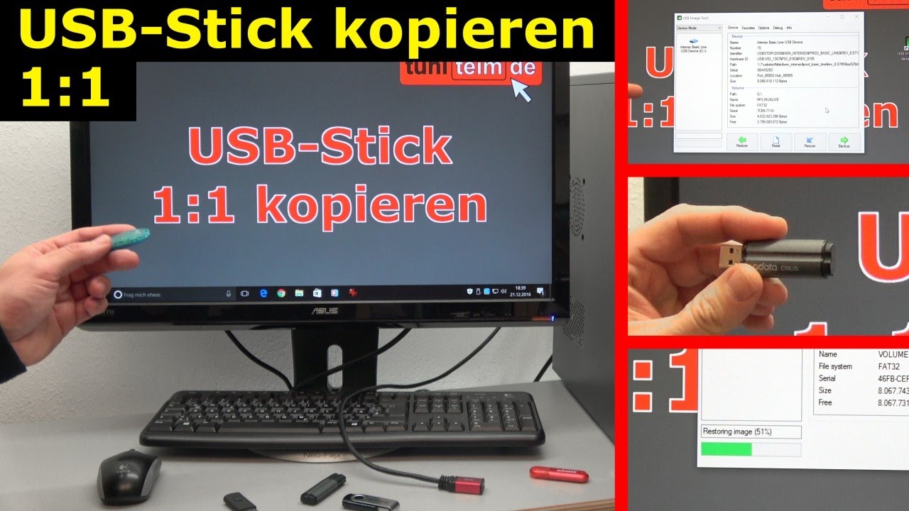 USB Stick kopieren 1 zu 1 - klonen | bootf&auml;hig - Tool f&uuml;r Windows 10 und 7 - [4K Video]
