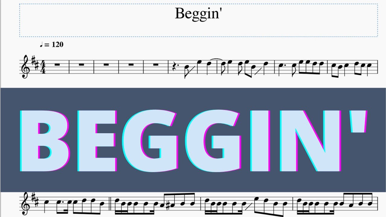 Maneskin Beggin II Violin Cover Sheet Music