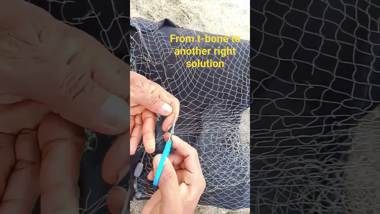 t-bone#netfishing #netcutting #satisfying #diy #shortsvideo #easytieknot #knot
