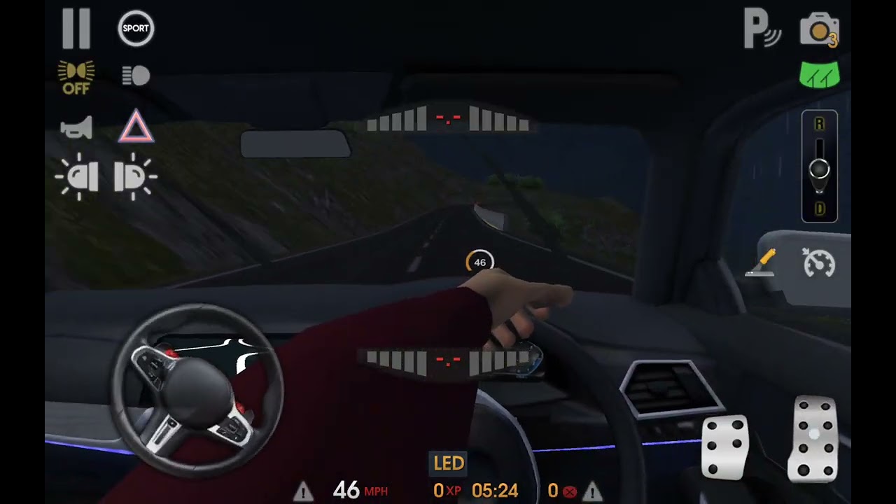 Driving to the top of the mountain in driving school simulator.(subscribe)