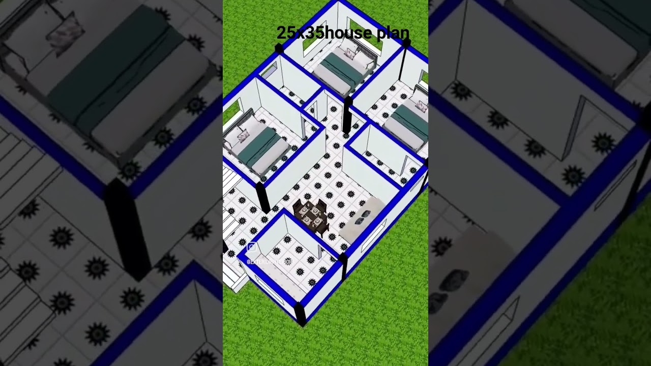 25x35 house plan// 3 bedroom house plan #houses #home #25x35 #floorplan #2ndFloor #3Dfloor #Naksha