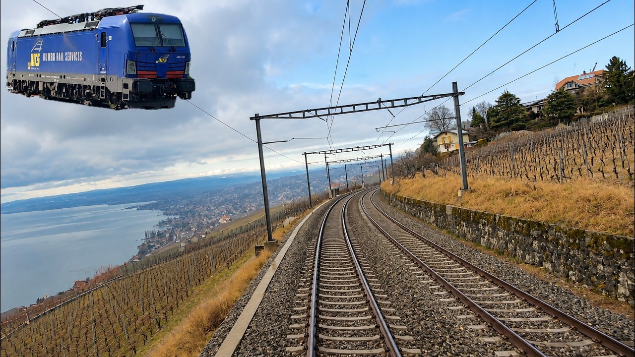 ★ 4K 🇨🇭 Romont - Lausanne-Sébeillon - Renens cab ride [02.2022] Führerstandsmitfahrt