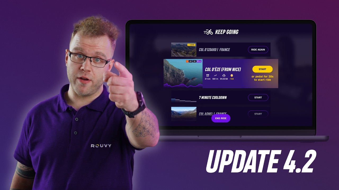 ROUVY Update 4.2 - Ride Next, Slope Workouts, Mallorca Tour, Anti-Cheat & Pause Button