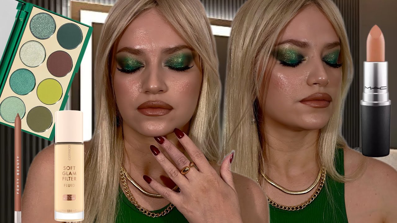 🎄 Make Natalina Glam Verde Completa/Olho Poderoso + PelePerfeita 💚 ￼