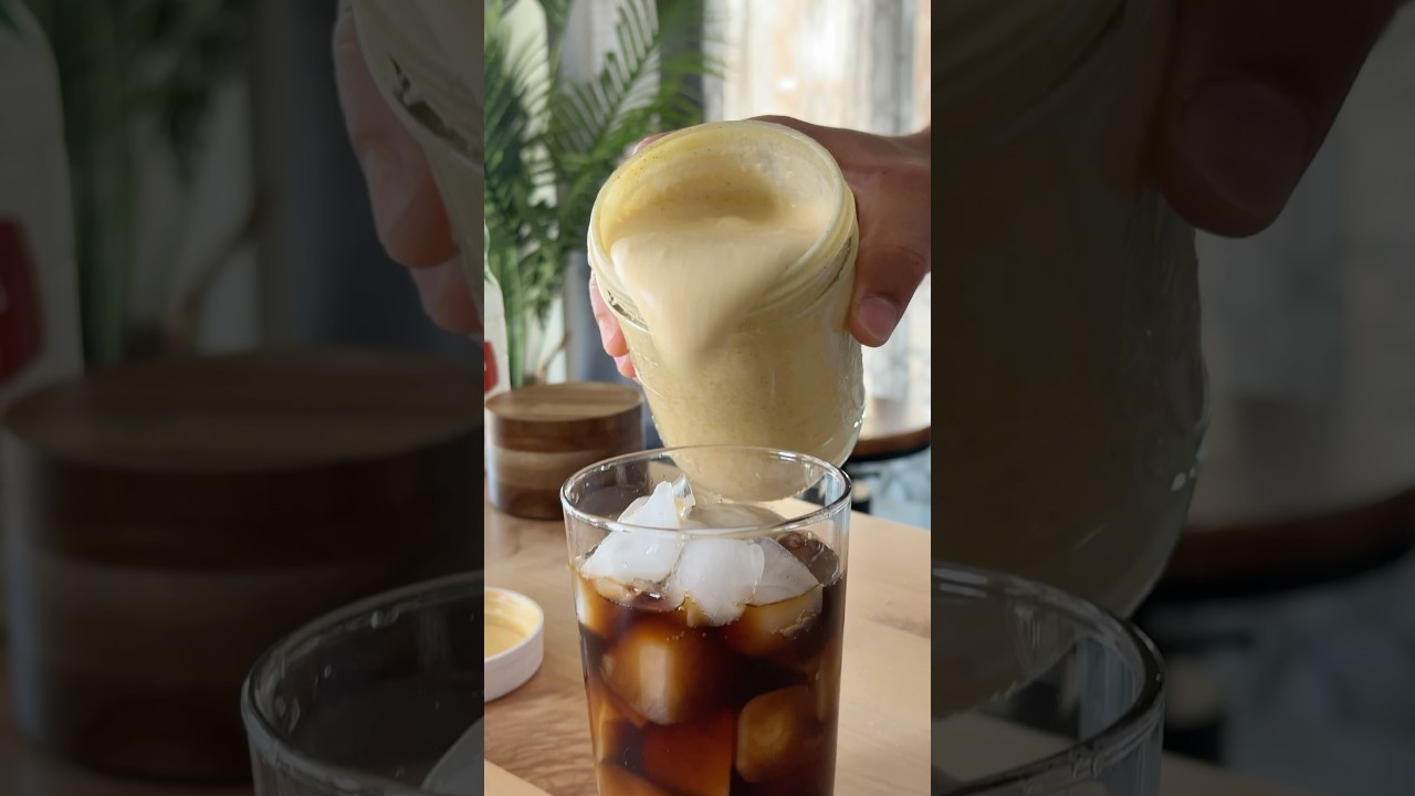 Pumpkin cream cold brew recipe 🎃#pumpkin #pumpkinspice #problemsolved