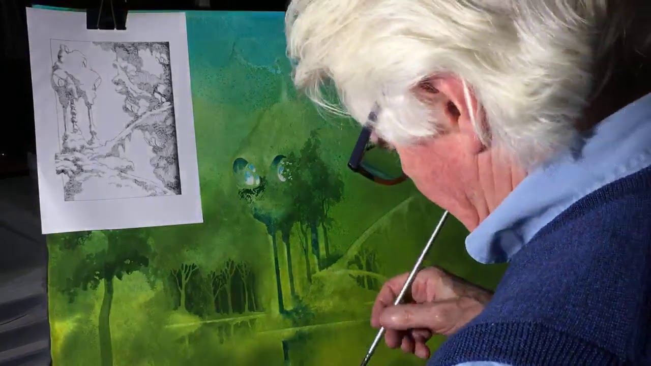 Roger Dean painting session 5 for DBA album
