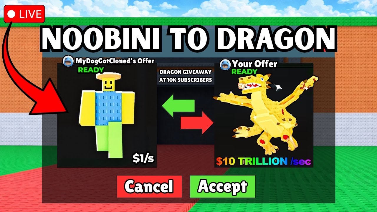 noobini to drag GIVE AWAY AT 10K 🔥 | steal a brainrot
