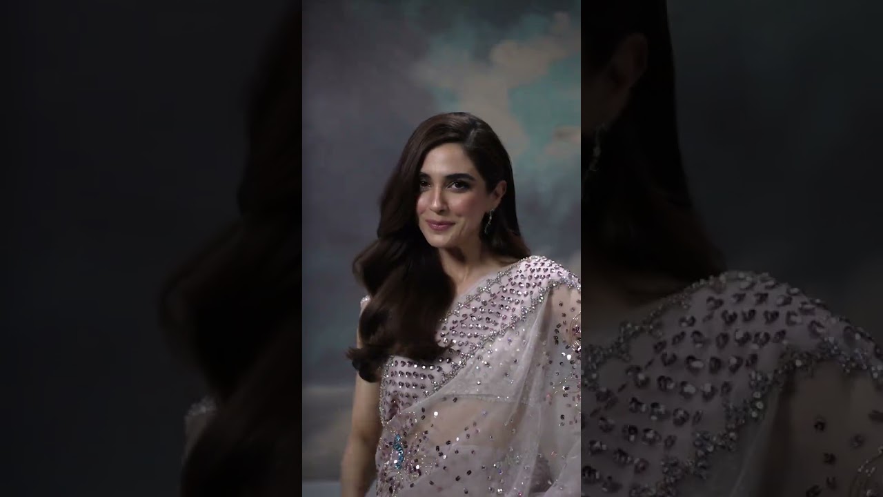 Peach Blush Embellished Organza Sari | Starring Maya Ali | WINTER 2023 | WEDDING COLLECTION