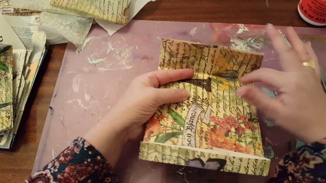 Tutorial: Making decoupage envelopes from old book pages.