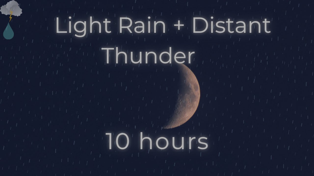Light Rain with Distant Thunder  (Black Screen) – 10 Hours for Deep Sleep & Relaxation