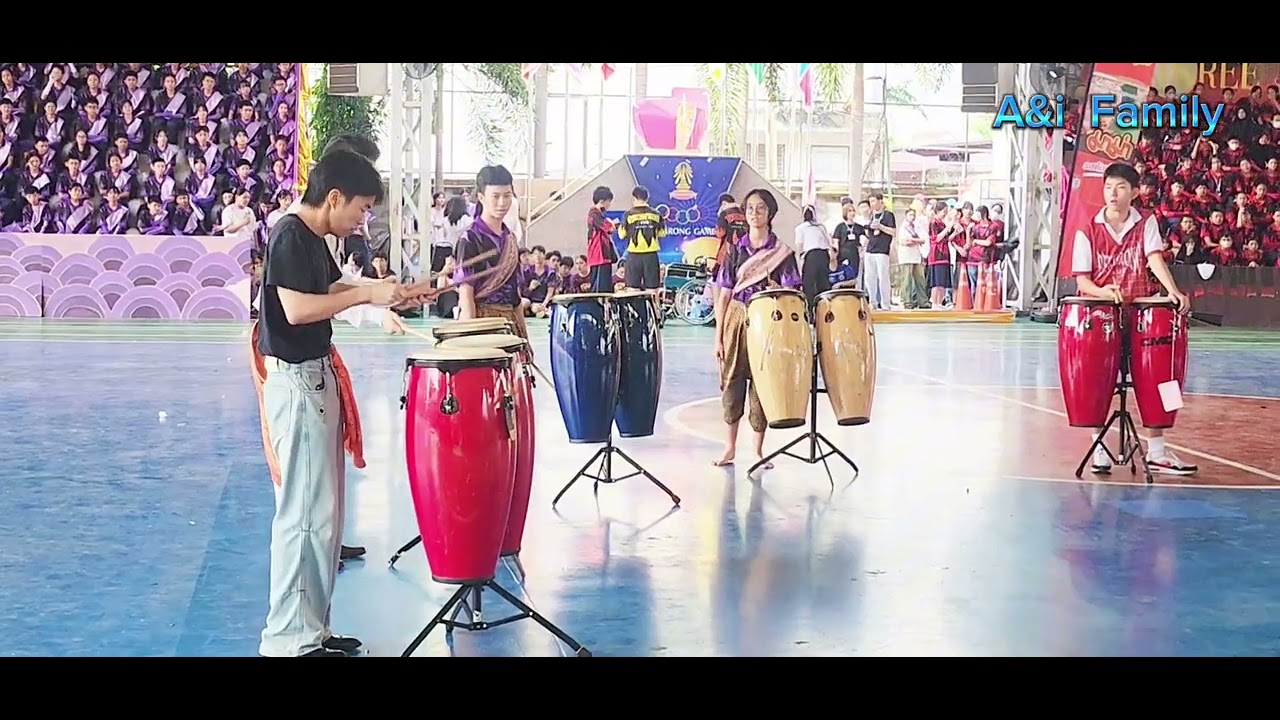 งานกีฬาสีเบญจรงค์เกมส์ กิจกรรมร่วมสนุกตีกลองเชียรห้าสี #ตีกลองเชียร #drum #กองเชียร์กีฬาสี #tun