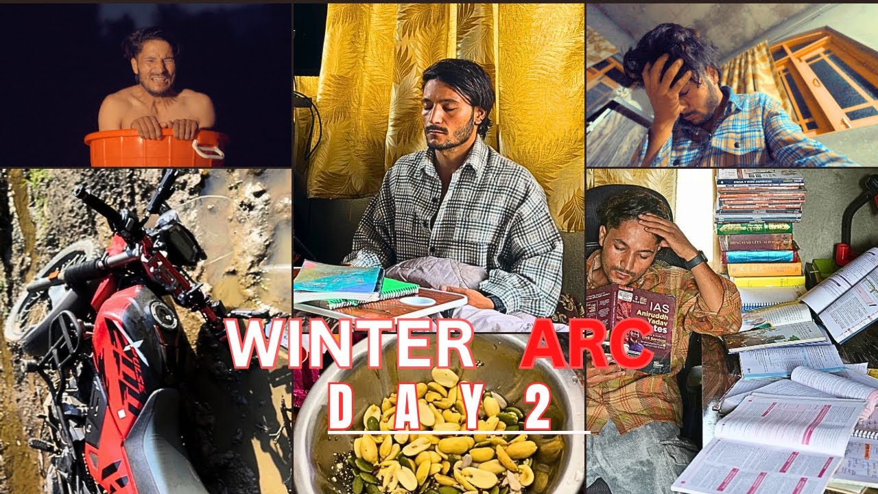 Day 2 of Winter Arc + UPSC 75 Hard Challenge |🏋️‍♂️💪📚  - I almost quit - VLOG