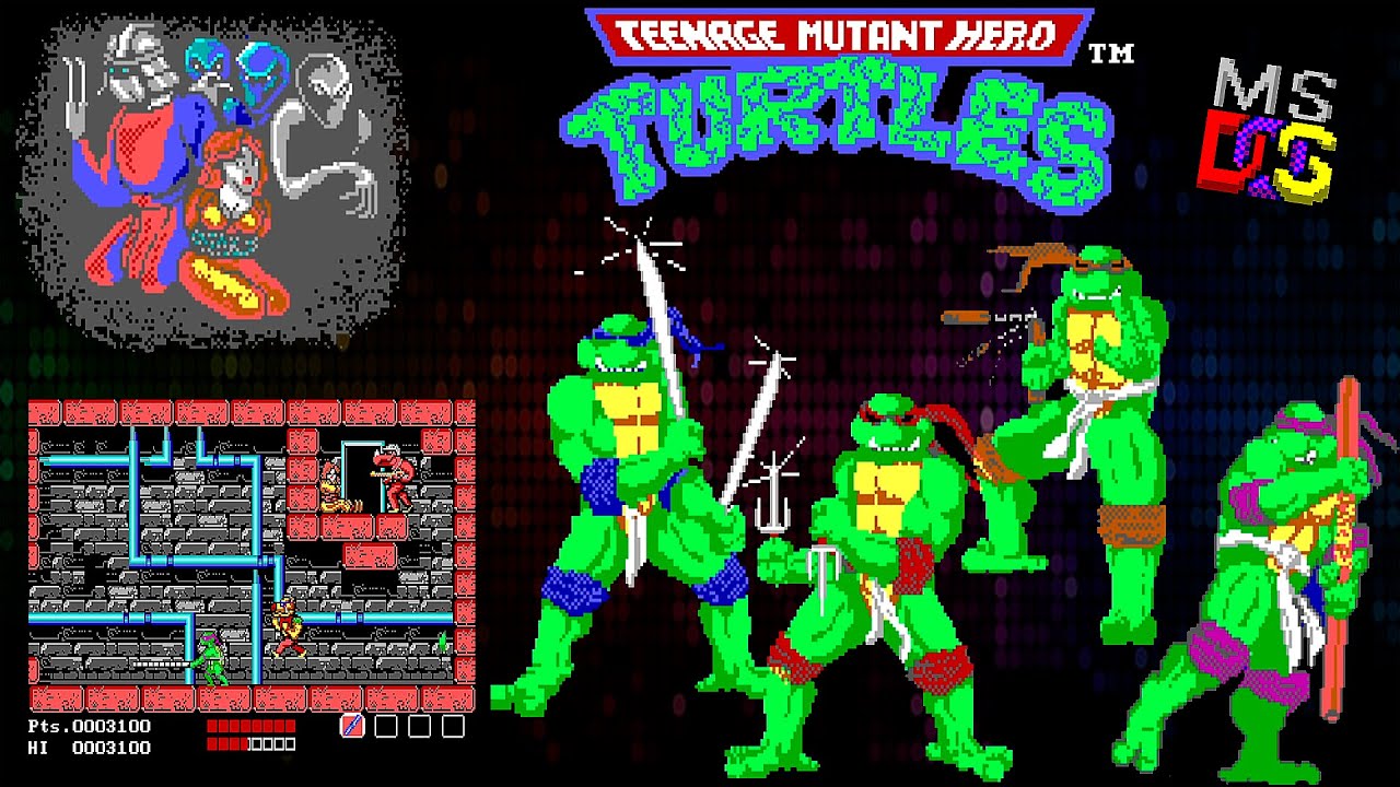 Teenage Mutant Ninja Turtles (MS-DOS, 1990) - playthrough