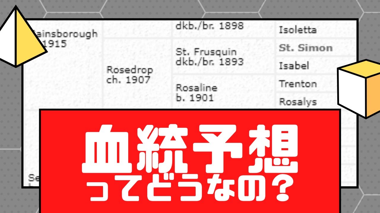 【競馬談義８】血統予想ってどうなの？
