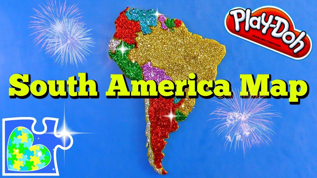 Map of South America for Kids: Part 1 || Learn the Continents || Play-Doh Puzzle