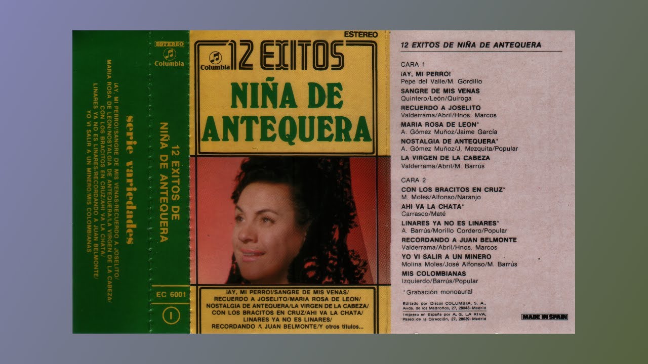 Niña de Antequera, 12 éxitos, 1983, cassette completo