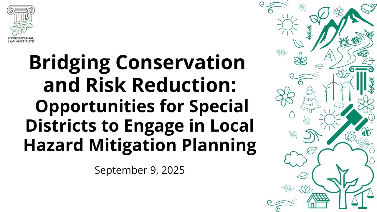 Opportunities for Special Districts to Engage in Local Hazard Mitigation Planning