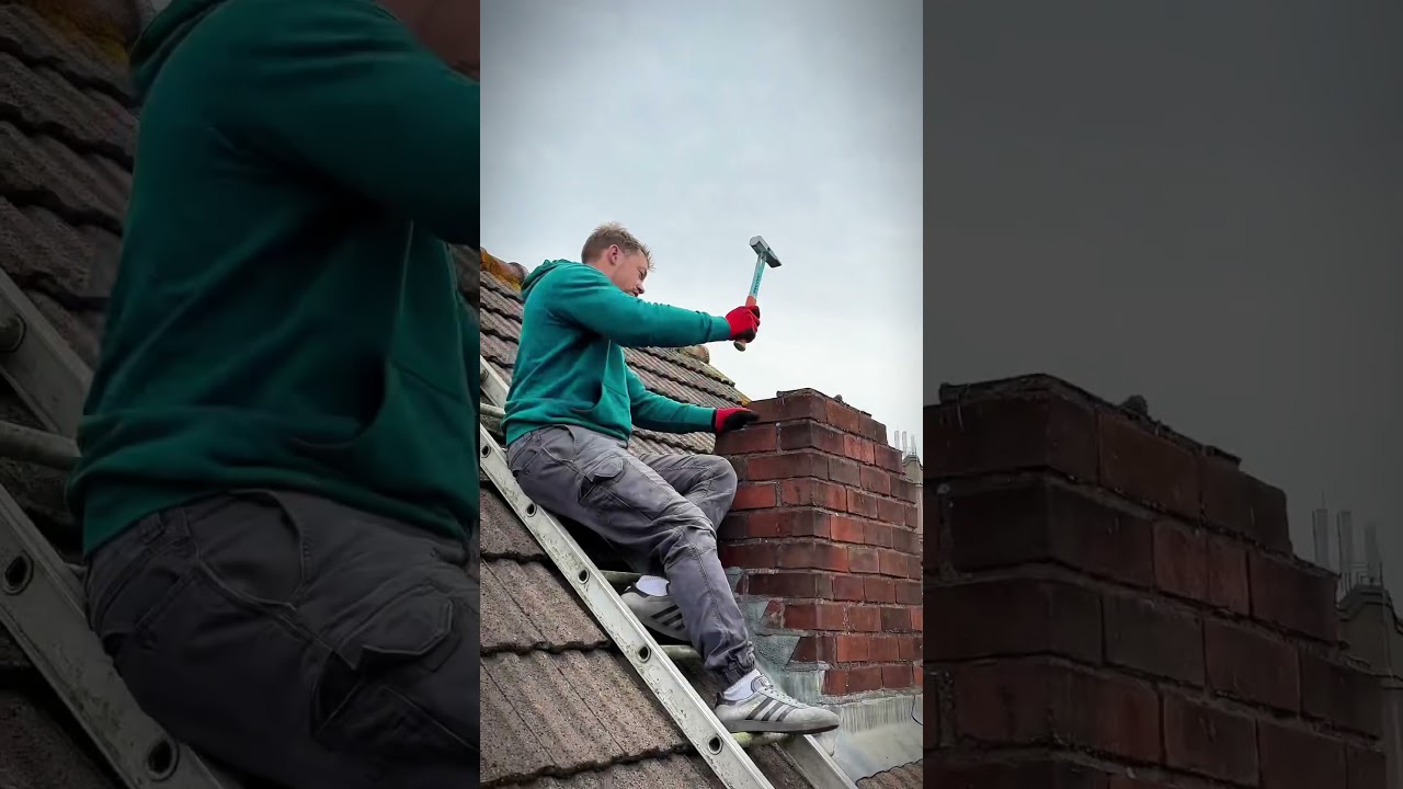 Chimney demolition done ✅ #diy #demolition #chimney #builder